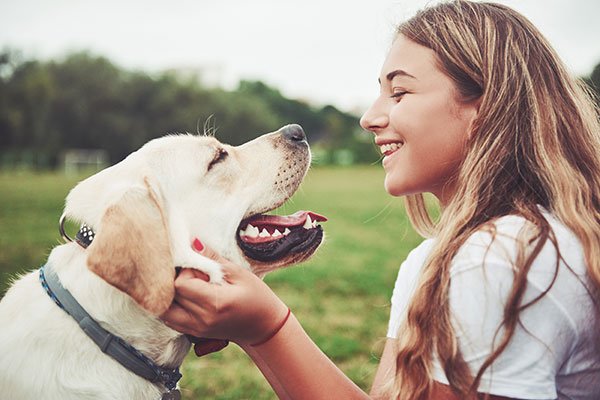 Girl and dog