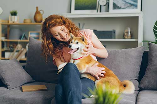 Owner with her dog